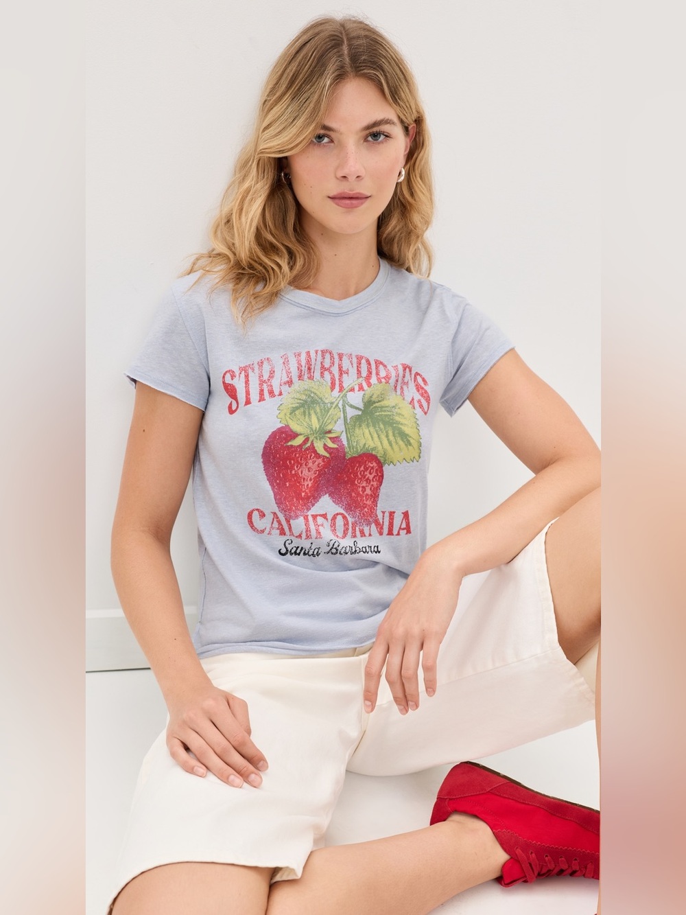 Free People Graphic Nova Tee in Strawberry Combo